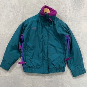 VTG Columbia Jacket‎ Women XL 90s Bugaboo Nylon Green Purple Y2K VTG